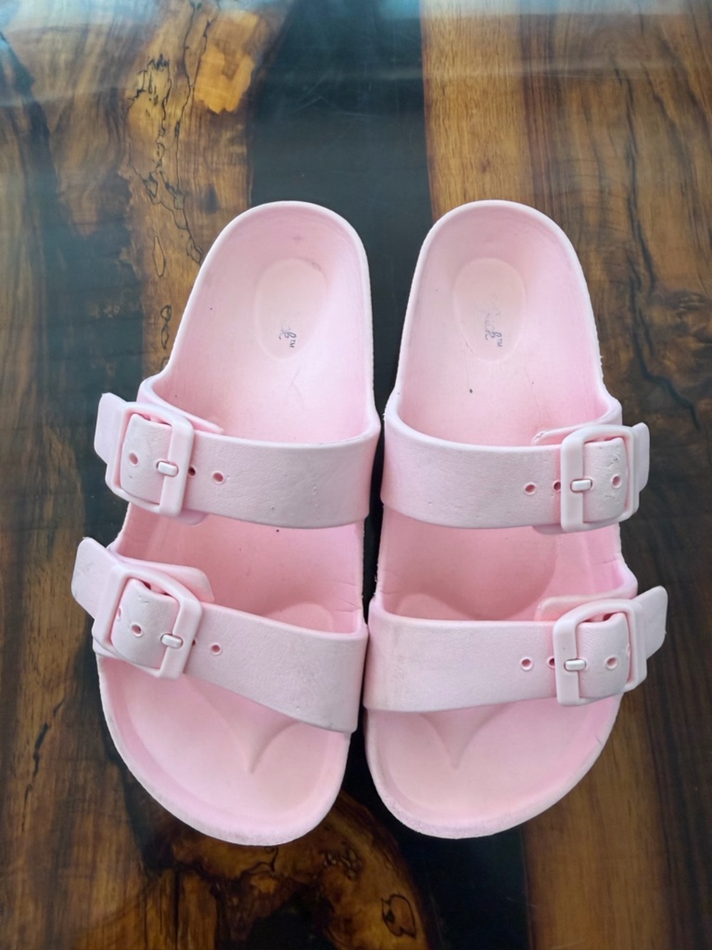 Cat & Jack Kids Light Pink Double-Buckle Slide Sandals
